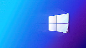 Windows 10 Default Blue Gradient Desktop Background with Minimalist Logo HD wallpaper