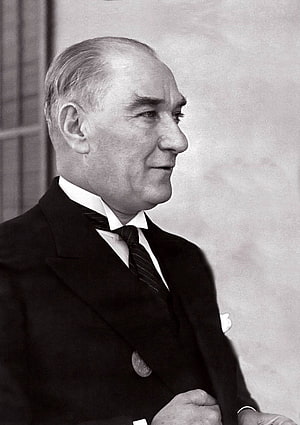 Gazi Mustafa Kemal Atatürk in Formal Attire Black and White Portrait HD phone wallpaper