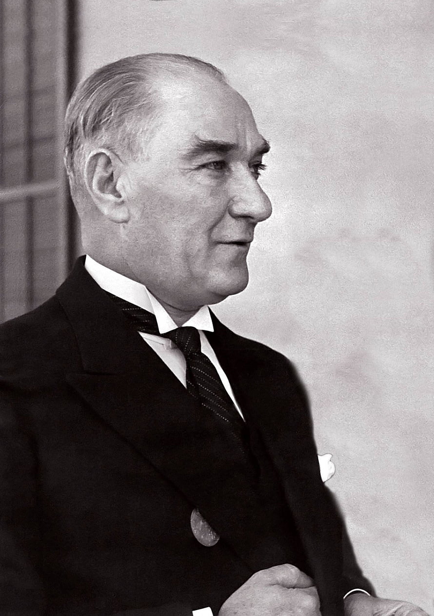 Gazi Mustafa Kemal Atatürk in Formal Attire Black and White Portrait HD phone wallpaper