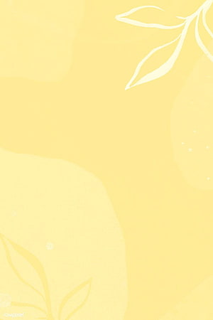 Soft Pastel Yellow Botanical Background with Minimalist White Leaf Illustrations HD phone wallpaper