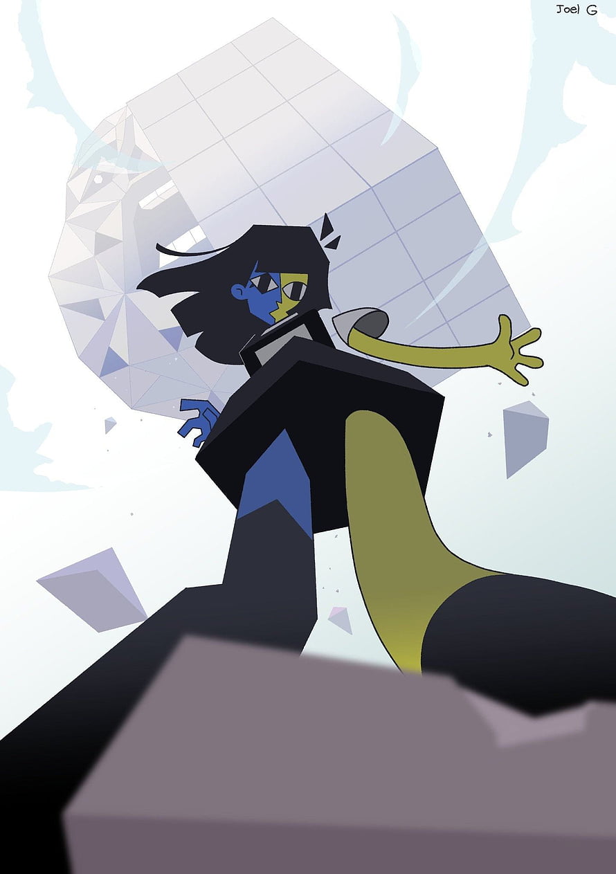Joel G Stylized Digital Art of ENA and Moony in Geometric Crystal Setting HD phone wallpaper