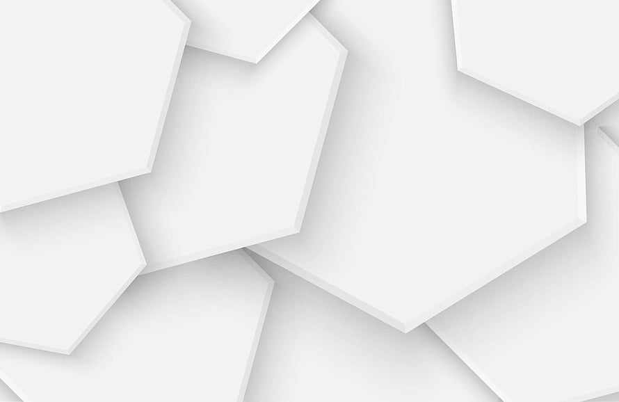 Minimalist White Hexagon Pattern with Soft Shadows and Geometric Depth HD wallpaper