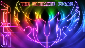 ASUS TUF Gaming Neon Logo with Vibrant Rainbow Gradient Wings and Ultimate Force Text HD wallpaper