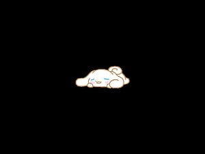 Cinnamoroll Sleeping on Black Background Cute Sanrio Character Illustration HD wallpaper
