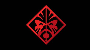 HP Omen Gaming Laptop Brand Logo Red Diamond Mask on Black Background HD wallpaper