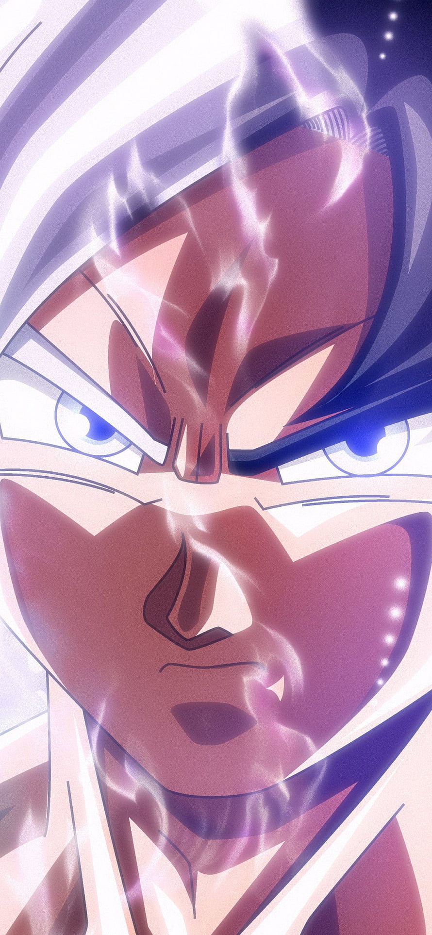 Son Goku Mastered Ultra Instinct Close-Up Anime Portrait HD phone wallpaper