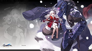 Clara and Serval in Snowy Scene from Honkai Star Rail Anime Illustration HD wallpaper