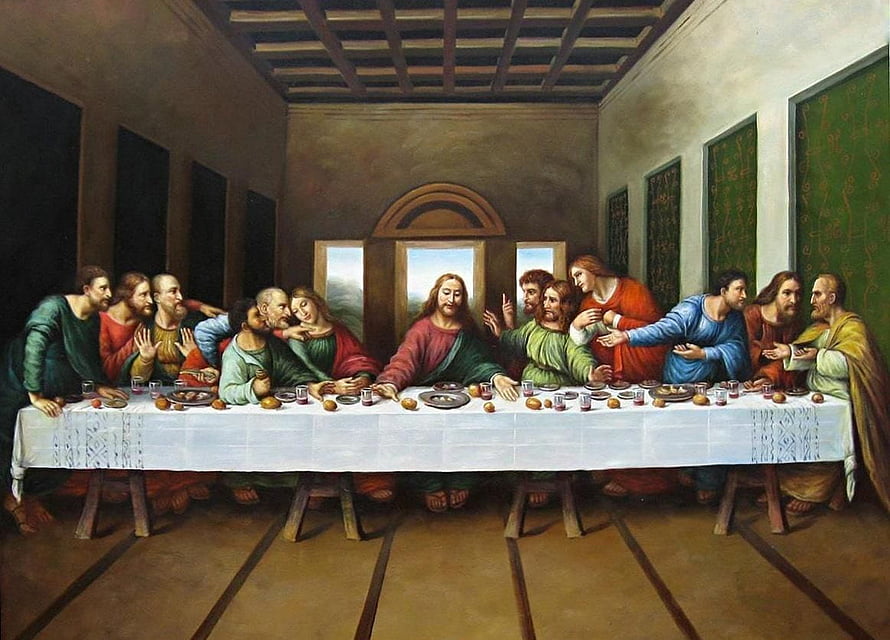 Leonardo Da Vinci The Last Supper Renaissance Oil Painting of Jesus and the Apostles HD wallpaper