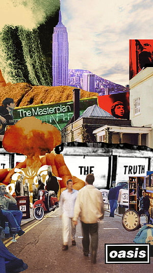 Oasis The Masterplan Album Cover Artwork Collage HD phone wallpaper