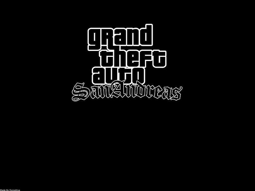 Grand Theft Auto San Andreas Classic Logo on Black Background HD wallpaper