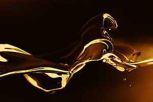 Golden Liquid Splash Abstract Art with Dynamic Flow and Dark Background HD wallpaper
