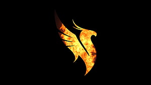 Illenium Fire Phoenix Logo on Black Background HD wallpaper