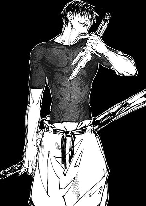 Toji Fushiguro Black and White Manga Illustration with Katana HD phone wallpaper