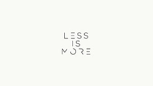 Minimalist Typography Design Featuring the Phrase Less Is More in Thin Black Lettering on a Plain Off-White Background HD wallpaper