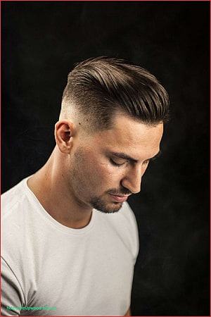 Modern Men's Side Part Fade Haircut with Short Beard and White T-Shirt HD phone wallpaper