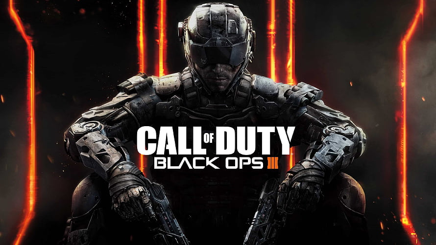 Call of Duty Black Ops III Soldier in Tactical Armor with Dual Pistols and Fiery Background HD wallpaper