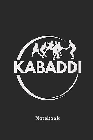 Minimalist Kabaddi Sport Logo Design with Player Silhouettes on Dark Background HD phone wallpaper