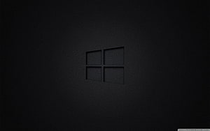Windows 8 Black Minimalist Logo on Dark Textured Background HD wallpaper