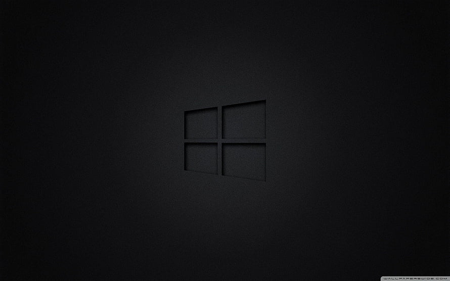 Windows 8 Black Minimalist Logo on Dark Textured Background HD wallpaper