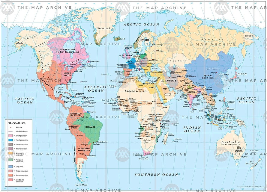 Historical World Map of 1800 Showing Colonial Empires and Territorial Boundaries HD wallpaper