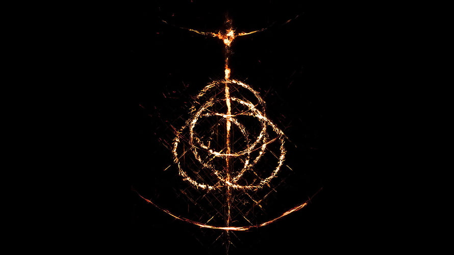 Elden Ring Glowing Golden Sigil and Mystical Rune on Black Background HD wallpaper