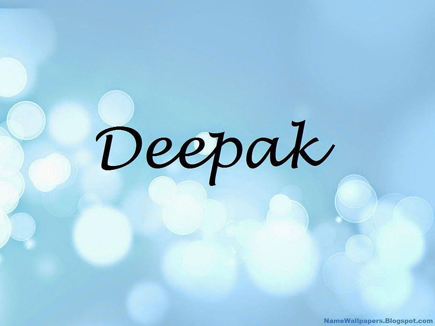 Deepak Name Wallpaper with Soft Blue Bokeh Background HD wallpaper