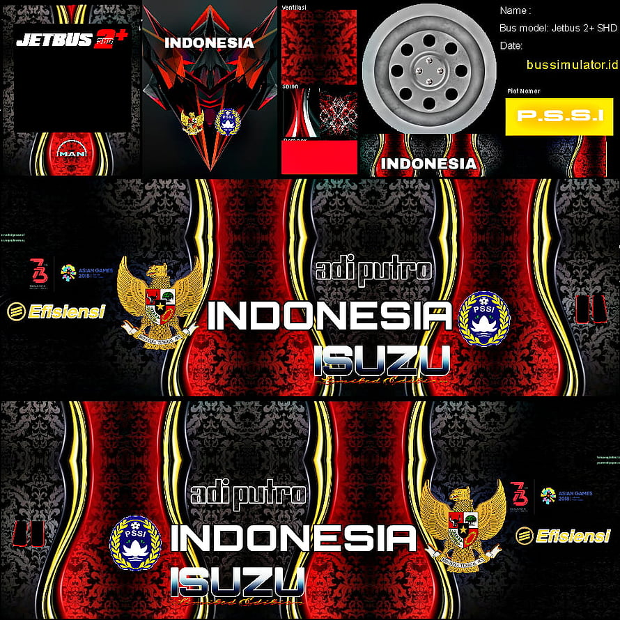Indonesia National Team Bus Livery Skin for Bus Simulator Indonesia HD phone wallpaper