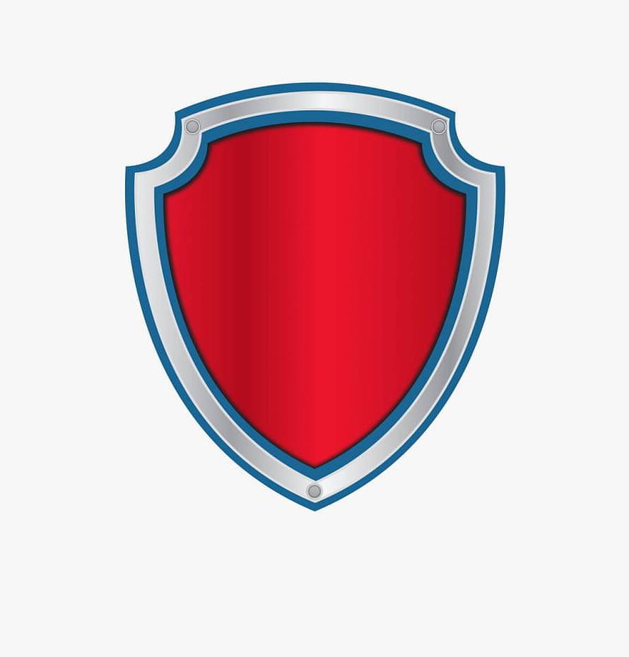 Red Shield Emblem with Silver Metallic Border and Blue Outline on White Background HD phone wallpaper