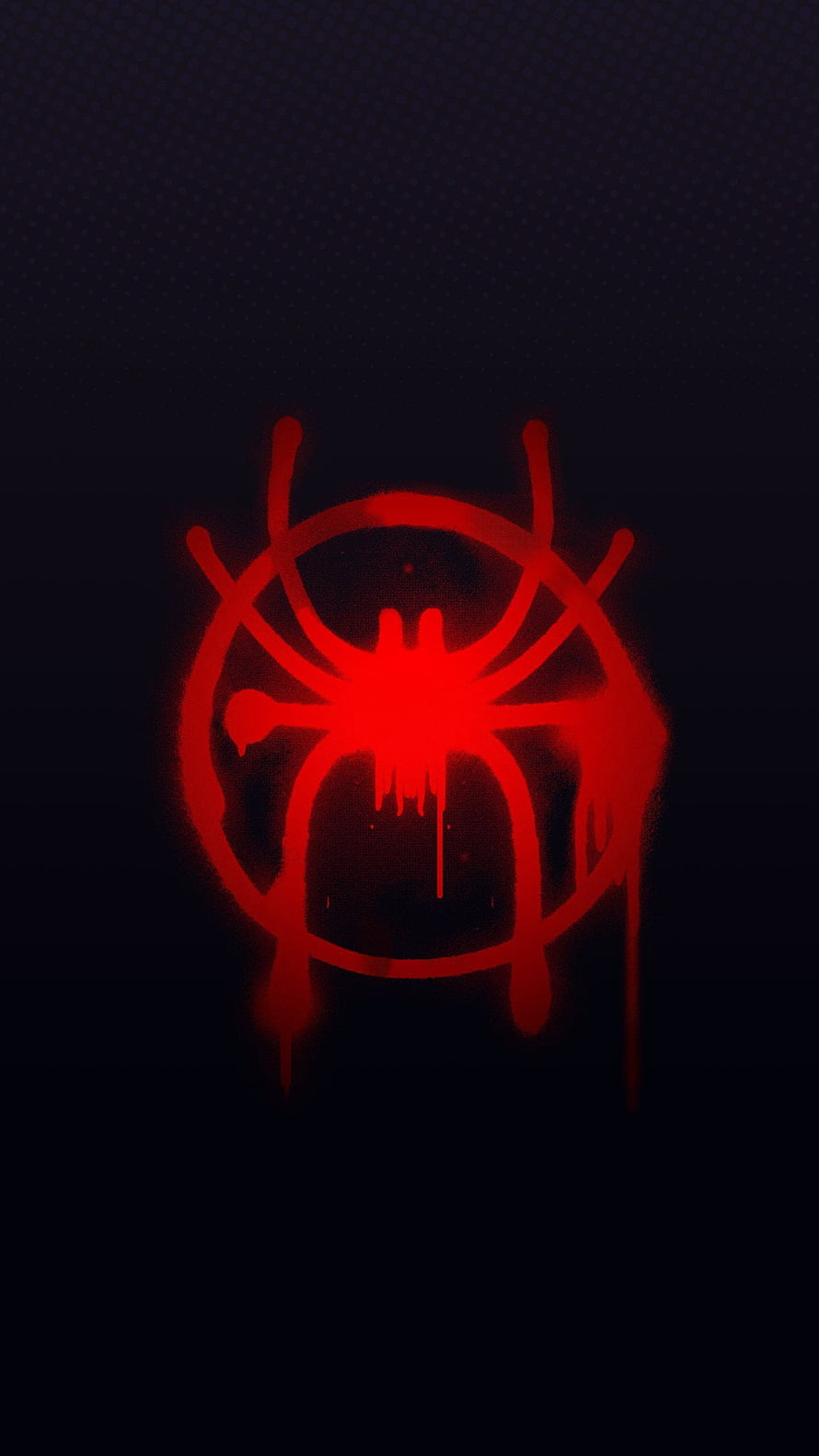 Glowing Red Spider Symbol on Black Background HD phone wallpaper