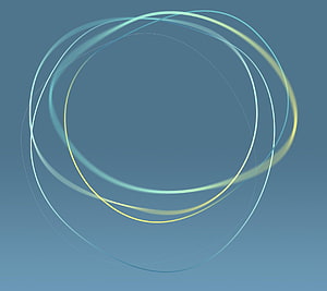 Minimalist Abstract Wallpaper with Intersecting Light Circles on a Muted Blue Background HD wallpaper