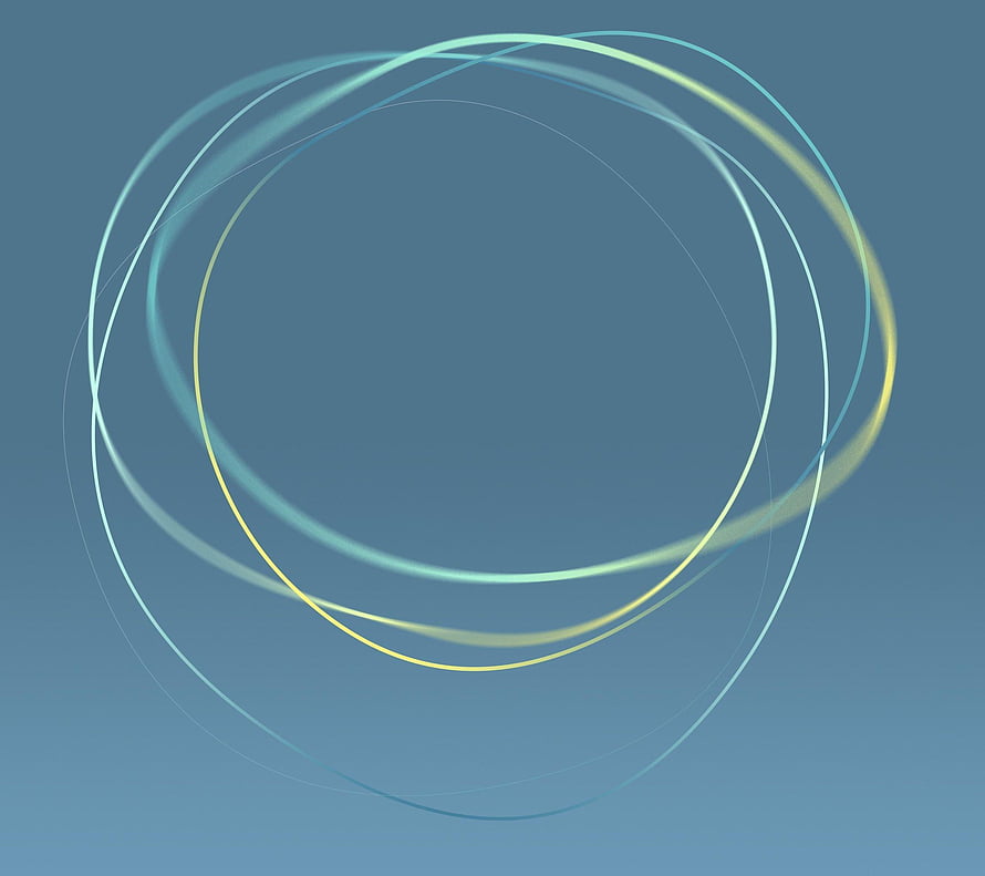 Minimalist Abstract Wallpaper with Intersecting Light Circles on a Muted Blue Background HD wallpaper