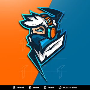 Esports Gaming Mascot Logo Design with Cyberpunk Character and Headset HD phone wallpaper