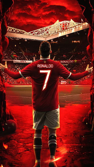 Cristiano Ronaldo in Manchester United Kit Walking Into Old Trafford Stadium HD phone wallpaper