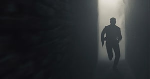 Mission Impossible 7 Silhouette Running Through Foggy Corridor Cinematic Scene HD wallpaper