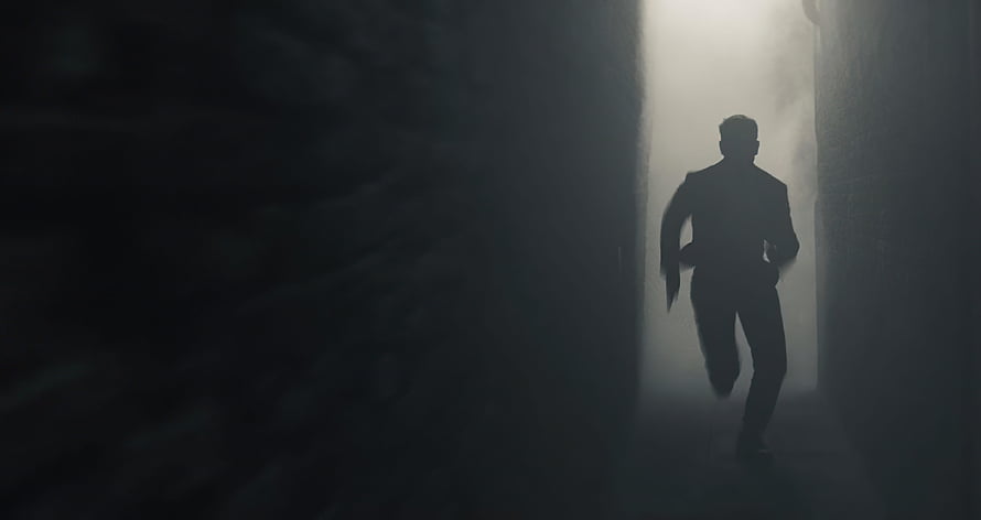 Mission Impossible 7 Silhouette Running Through Foggy Corridor Cinematic Scene HD wallpaper