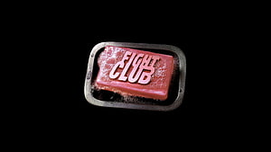 Fight Club Pink Soap Bar in Metal Tray on Black Background HD wallpaper