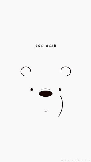 Minimalist Ice Bear Face from We Bare Bears on White Background HD phone wallpaper
