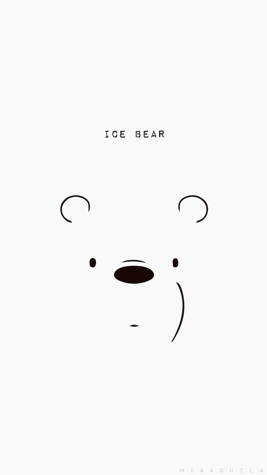 Minimalist Ice Bear Face from We Bare Bears on White Background HD phone wallpaper