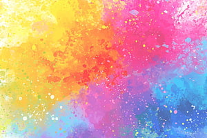 Vibrant Watercolor Splash Abstract Background with Rainbow Color Blends and Paint Splatters HD wallpaper