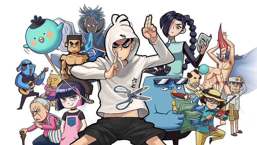 Scissor Seven Anime Ensemble Cast Illustration with Hooded Protagonist and Supporting Characters HD wallpaper