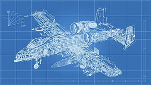 Aircraft Technical Blueprint with Detailed Engineering Schematics and Grid Layout HD wallpaper