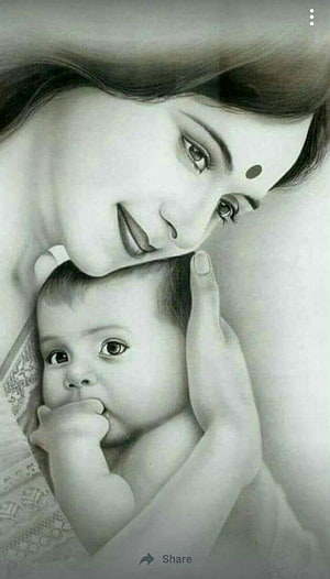 Tender Black and White Portrait of a Mother Cradling Her Baby HD phone wallpaper