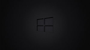 Windows 10 Dark Mode Minimalist Desktop Background with Subtle Logo HD wallpaper