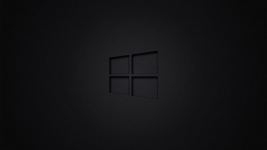 Windows 10 Dark Mode Minimalist Desktop Background with Subtle Logo HD wallpaper