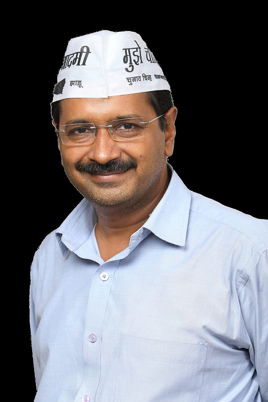 Arvind Kejriwal Portrait Wearing White Cap and Glasses on Black Background HD phone wallpaper