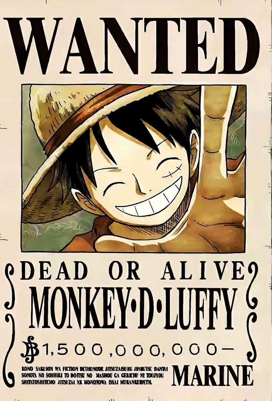 Monkey D. Luffy One Piece Wanted Poster with 1.5 Billion Berry Bounty HD phone wallpaper