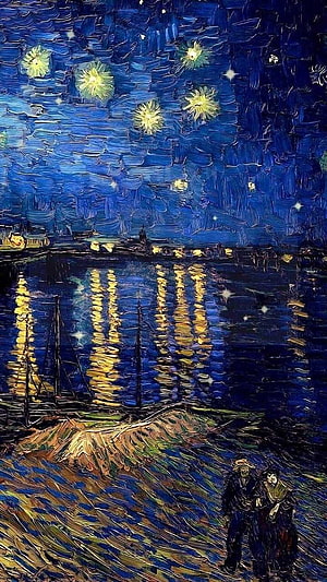 Vincent van Gogh Starry Night Over the Rhone Impressionist Oil Painting HD phone wallpaper