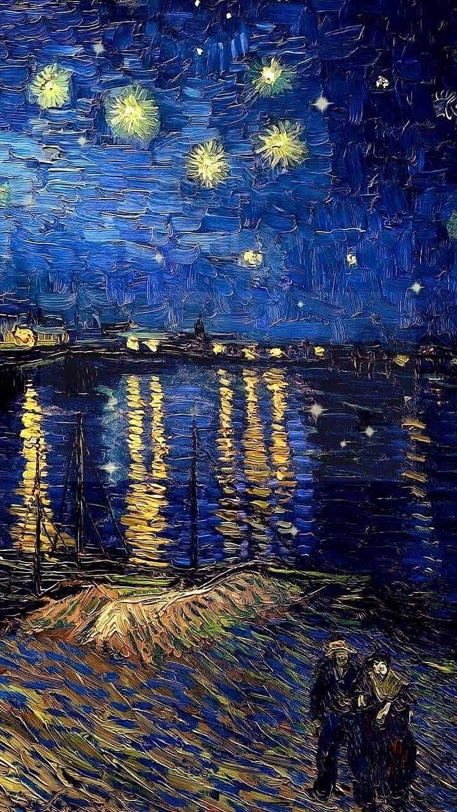 Vincent van Gogh Starry Night Over the Rhone Impressionist Oil Painting HD phone wallpaper