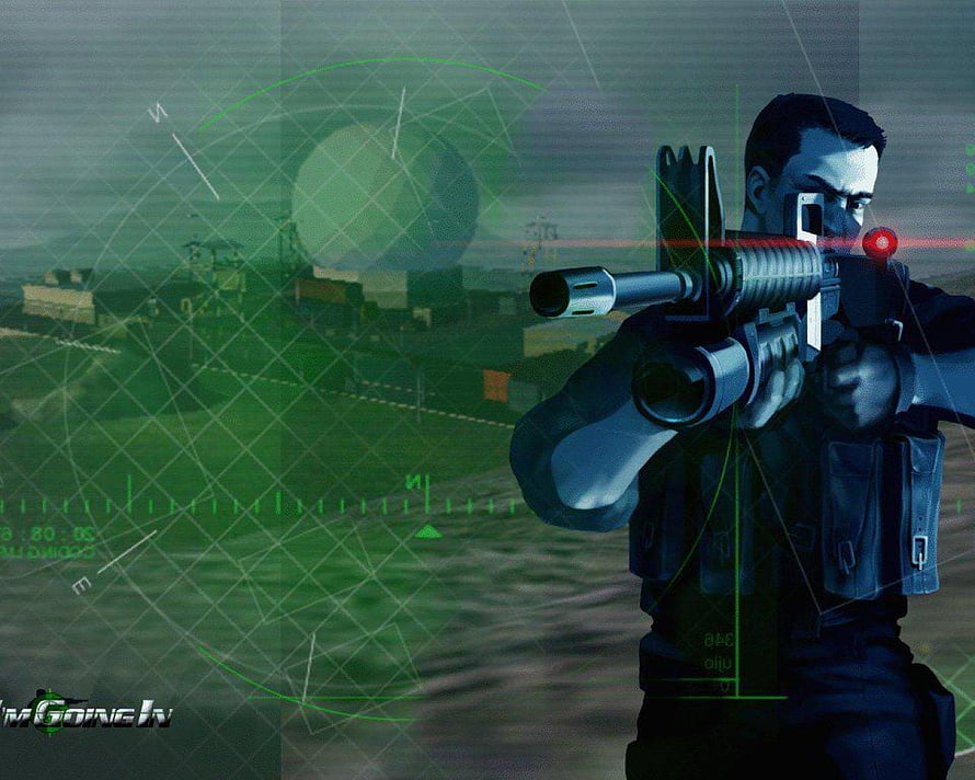 Project IGI Tactical Sniper Aiming Through Digital HUD Overlay in Military Field Setting HD wallpaper