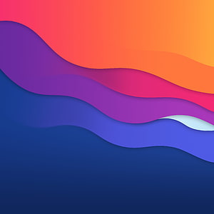 Abstract Layered Wave Gradient in Vibrant Purple, Pink, and Orange Tones HD phone wallpaper